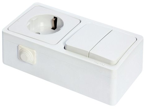 Блок ОП (2кл. + 1роз.с з/к) IP20 Ne-ad Murat белый