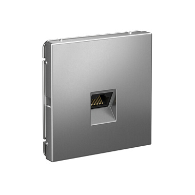 Розетка 1 СП комп. RJ45 кат.6а механизм SE ArtGallery сталь