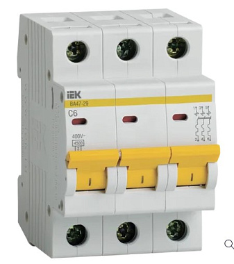 Автоматический выключатель 3P   6A (C) 4,5kA ВА 47-29 IEK
