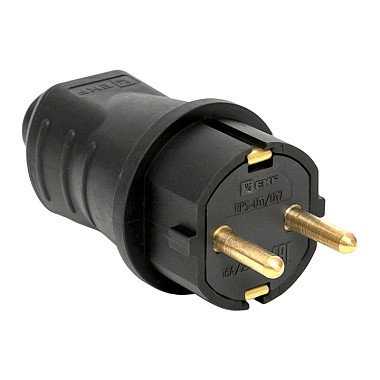 Вилка каучук прямая 16А 230В с з/к IP44 EKF