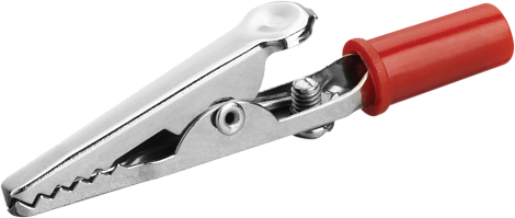 Зажим "крокодил"  15А 53мм (25шт красн/упак) Онлайт 80 848