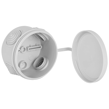 Коробка расп. ОП D=70мм, Н=50мм IP55 4 ввода, для монтажного пистолета Рувинил серый