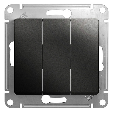 Выключатель 3 СП 10АХ сх.1+1+1 механизм SE Glossa антрацит