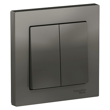 Выключатель 2 СП 10АХ сх.5 SE AtlasDesign сталь