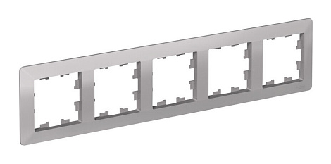 Рамка 5-постовая SE AtlasDesign Air алюминий/дымчатый черный