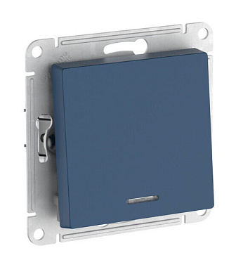 Переключатель 1 СП 10АХ с подсв. сх.6а механизм безвинт. зажим SE AtlasDesign аквамарин