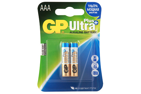 Элемент питания GP Ultra Plus Alkaline 24А AАA - 2 шт. на блистере