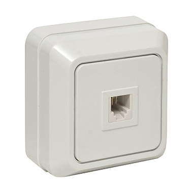Розетка 1 ОП телефонная RJ11 EKF Рим белый