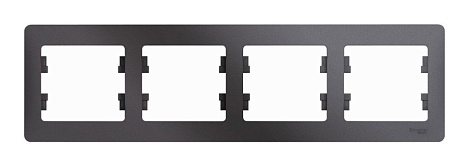 Рамка 4-постовая гориз. SE Glossa графит