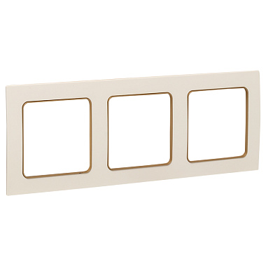 Рамка 3-постовая EKF Стокгольм белая c линией шампань