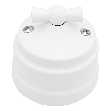 Выключатель 1 ОП 10А на два направления Bylectrica Ретро белый