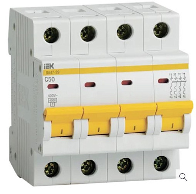 Автоматический выключатель 4P  50A (C) 4,5kA ВА 47-29 IEK