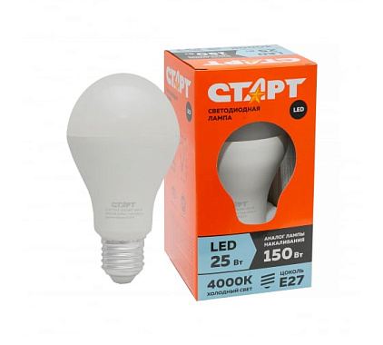 Лампа светодиодная Е27  25Вт 4000К груша СТАРТ ECO