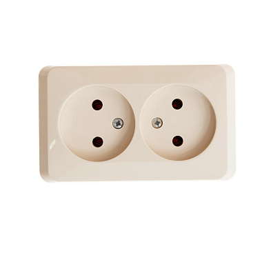 Розетка 2 ОП 16А SE Этюд кремовый