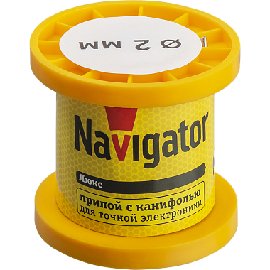 Припой с канифолью ПОС-61, катушка, 2 мм, 50 гр Navigator 93 078