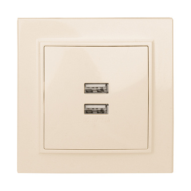Розетка 1 СП USB А+А 2,1А EKF Минск бежевый