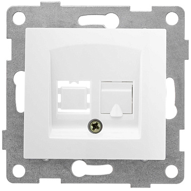 Розетка 1 СП комп. RJ45 кат.5е механизм Gusi Electric Bravo белый