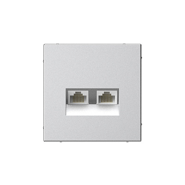 Розетка 1 СП комп. RJ45+RJ45 кат.5е механизм SE ArtGallery алюминий