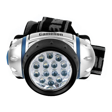 Фонарь налобный Camelion металлик, 14LED, 4 реж, 3XR03 в компл, пласт, блист