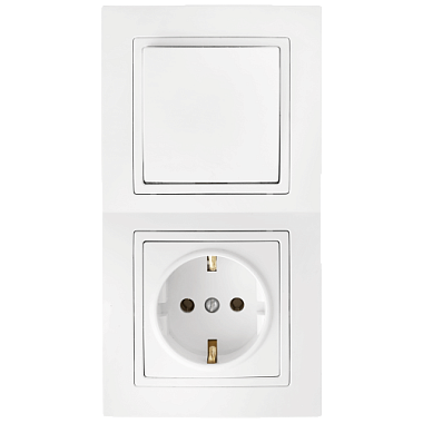 Блок комб. СП (1кл + 1роз с з/к) Bylectrica Уют белый