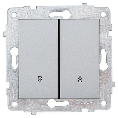 Выключатель 2 СП 10А для жалюзи механизм Ovivo серебро