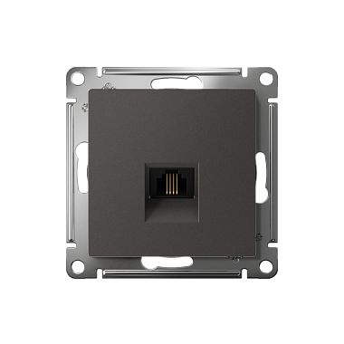 Розетка 1 СП телефонная RJ11 механизм SE AtlasDesign базальт