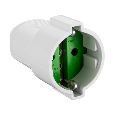 Гнездо штепсельное (розетка переносная) с заземлением 16А 250В белый Ovivo