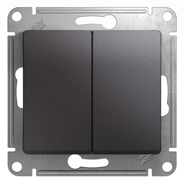Переключатель 2 СП 10АХ сх.6/2 механизм SE Glossa графит