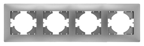 Рамка 4-постовая Gusi Electric Bravo серебро