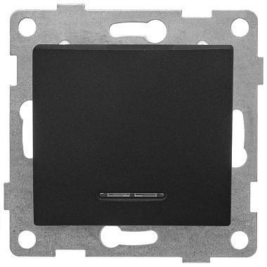 Выключатель 1 СП 10А с подсв. механизм Gusi Electric Bravo графит