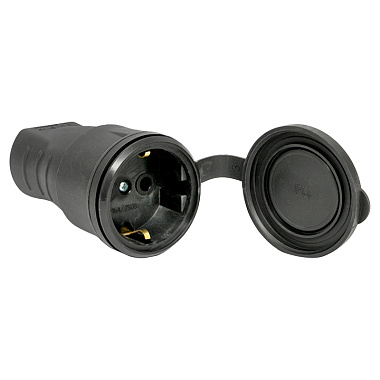 Розетка переносная каучук с з/к с крышкой 16А 230В IP44 EKF