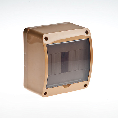 Бокс навесной  6 мод. 140х125х98 IP40 с вертикальной дверью Рувинил коричневый
