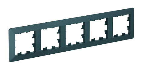 Рамка 5-постовая SE AtlasDesign Air изумруд/дымчатый черный