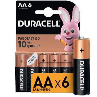 Элемент питания Duracell LR6-6BL BASIC Б0014859