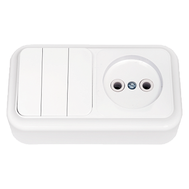 Блок ОП (3кл. + 1роз.) IP20 Bylectrica Пралеска белый