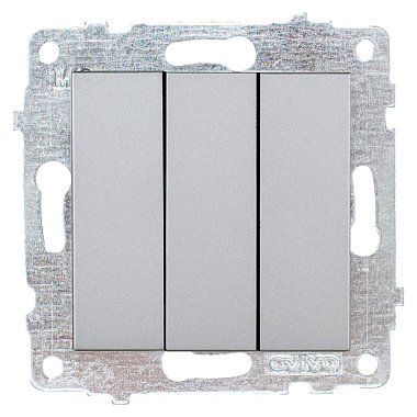 Выключатель 3 СП 10А механизм Ovivo серебро