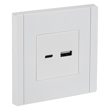 Розетка 1 СП USB A+тип-С 3,1А IEK FP250 Forte&Piano белый