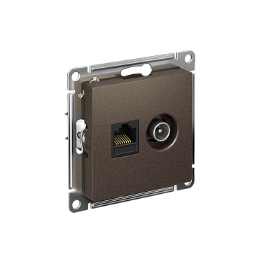 Розетка 1 СП TV+комп.RJ45 кат.5е механизм SE AtlasDesign мокко