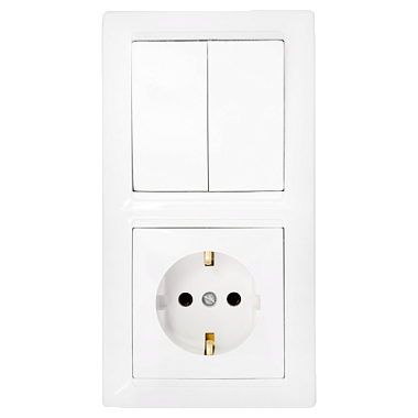 Блок комб. СП (2кл + 1роз с з/к) Bylectrica Стиль белый