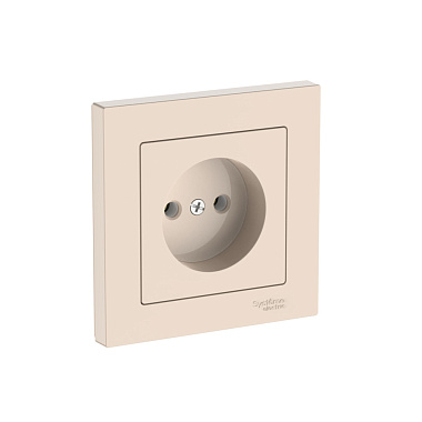 Розетка 1 СП 16А безвинт. зажим SE AtlasDesign бежевый