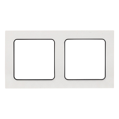 Рамка 2-постовая EKF Стокгольм белая c черной линией