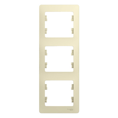 Рамка 3-постовая вертикальная SE Glossa бежевый