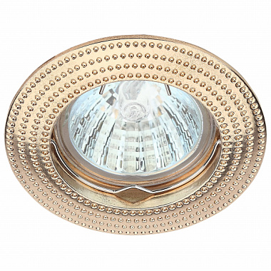 Светильник точечный MR16 12V/220V 50W литой золото ЭРА Б0017100