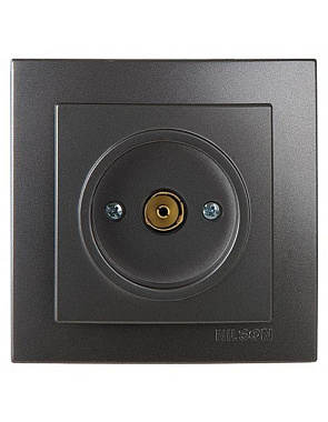 Розетка 1 СП TV проходная Nilson Touran антрацит