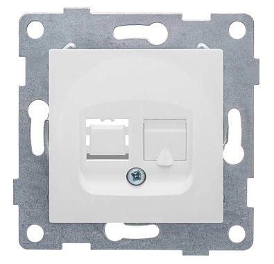 Розетка 1 СП комп. RJ45 кат.5е механизм Gusi Electric Ugra белый