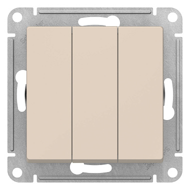 Выключатель 3 СП 10АХ сх.1+1+1 механизм SE AtlasDesign бежевый