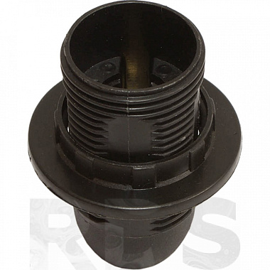 Патрон Е14 с кольцом термостойкий пластик черный