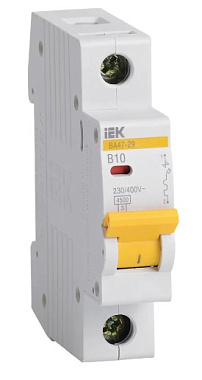 Автоматический выключатель 1P  10A (B) 4,5кА ВА 47-29 IEK