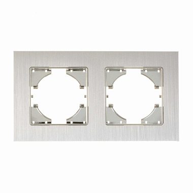 Рамка 2-постовая Gusi Electric Ugra аллюминий, цвет серебро