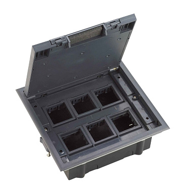 Люк на 12 модулей IP40 с монтажной коробкой в фальшпол System Electric MultiDesk